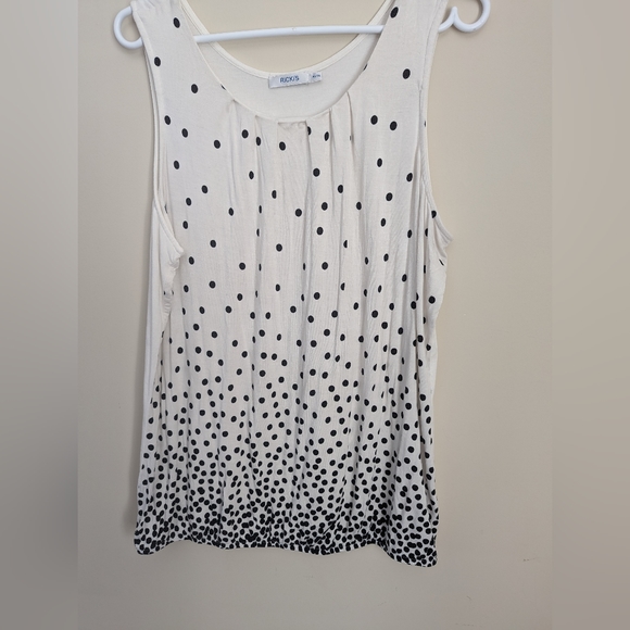 Ricki' XL Cotton Polka Dot Bubble Hem Blouse - Picture 2 of 4